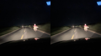 Thấy gia đình đi xe máy không đèn, tài xế ô tô quyết định 'dìu' suốt chặng đường 90km