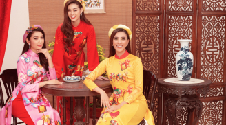 Top 3 HH Hoàn vũ Việt Nam diện áo dài 'Đám cưới chuột', tái hiện không khí Tết xưa trong bộ ảnh đón xuân