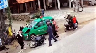 Tài xế taxi buồn ngủ đâm ba xe máy liên tiếp khiến chục người nhập viện