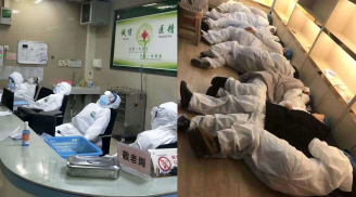 Xúc động trước hình ảnh nhân viên y tế cắt tóc, cạo đầu, ngủ gục trên sàn tại 'ổ dịch' Vũ Hán