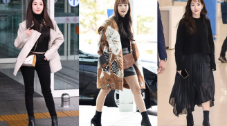 Trung thành với một vài outfit đơn giản khi ra sân bay nhưng Park Min Young lúc nào cũng nổi bật