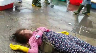 Nữ tiểu thương bị nhân viên Ban quản lý chợ đánh ngã gục xuống đất