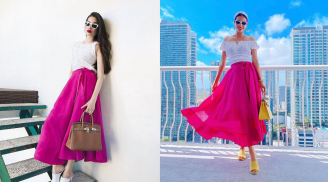 Từ ngày sinh con, Hoa hậu Phạm Hương lại ưa chuộng gu thời trang màu hồng đến lạ