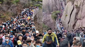 Hàng nghìn người dân Trung Quốc chen chân ở các điểm du lịch khi dịch Covid-19 vừa tạm lắng
