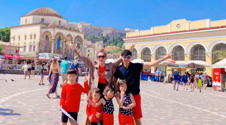 Kỳ nghỉ hè như mơ ở Santorini của gia đình Lý Hải - Minh Hà, ai ngắm cũng ngưỡng mộ