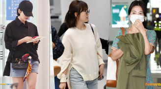 Chỉ cần nhìn thời trang sân bay của Song Hye Kyo cũng đủ ý tưởng mix đồ vừa đơn giản vừa đẹp