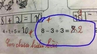 Cô giáo ra đề toán 8-3+3, học sinh cho kết quả là 8, cô phê 'chưa hiểu đề'