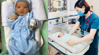 Bé sơ sinh bị bỏ rơi dưới hố ga sau đã có thể mở mắt sau 3 ngày điều trị tại bệnh viện