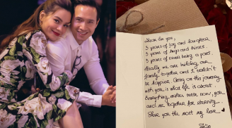 Hồ Ngọc Hà bất ngờ “bóc mẽ” sự thật về tấm thiệp tình yêu của Kim Lý viết nhân dịp 3 năm yêu