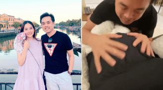 Bà xã Dương Khắc Linh chia sẻ khoảnh khắc đáng yêu của chồng với 2 con trong bụng gây sốt CĐM