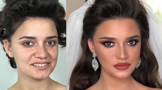 Nhìn vào loạt ảnh cô dâu trước và sau khi 'họa mặt' mới thấy sức mạnh vô địch của make up