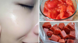 Lấy nước ép cà chua đông đá rồi thoa lên da mặt, kết quả sau 1 tuần sẽ khiến bạn kinh ngạc