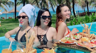 Ninh Dương Lan Ngọc hiếm hoi khoe ảnh '3 mẹ con' cùng diện bikini dưới bể bơi khi đi nghỉ dưỡng
