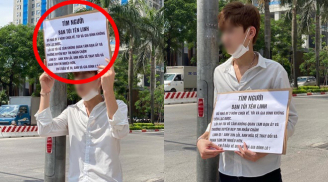 Thanh niên mặc áo trắng đứng ngoài đường giơ biển tìm bạn gái tên Linh, nội dung thông tin khiến ai cũng bất ngờ
