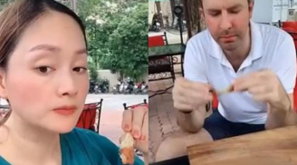 Diễn viên Lan Phương gây tranh cãi vì vô ý để chồng Tây ăn lại đồ ăn thừa từ mình