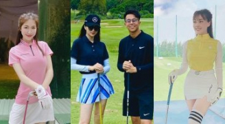 Soi thời trang chơi golf của mỹ nhân Việt: Hòa Minzy bánh bèo, Hương Giang khéo diện đồ đôi bên Matt Liu