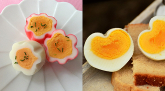 Cách luộc trứng hình hoa, hình trái tim siêu đơn giản, chị em vụng mấy cũng làm được