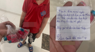 Bé trai cầm 4 hộp kẹo sang nhà crush, bên trong có bức thư tỏ tình với nội dung 'bá đạo'