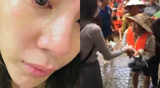 Thủy Tiên khiến fan xót xa khi đăng ảnh nước mắt đầm đìa giữa hành trình cứu trợ đồng bào miền Trung