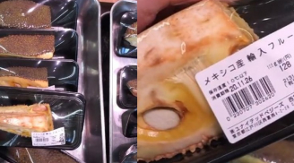Miếng mít có 3 múi toàn hột với vỏ mà có giá 60.000 đồng ở siêu thị Nhật