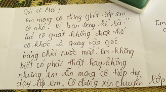 Sợ cô giáo chuyển lớp vì học sinh quá nghịch, nữ học trò gửi 'tâm thư' níu chân giáo viên