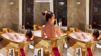 Ngọc Trinh lại khiến fan 'nhức mắt' vì bộ ảnh nude trong bồn tắm mạ vàng