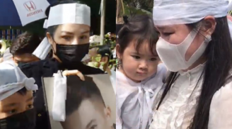 Tang lễ ca sĩ Vân Quang Long ở quê nhà: Linh Lan ôm con gái nhỏ bật khóc nức nở