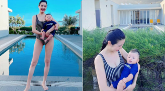 'Mẹ bỉm' Thúy Vân diện bikini, khoe trọn body nuột nà đến khó tin chỉ sau hơn 3 tháng sinh con