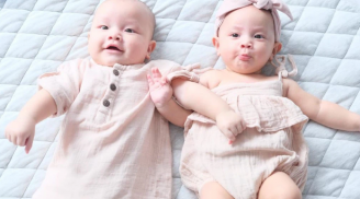 Cặp sinh đôi nhà Hà Hồ  tròn 5 tháng tuổi, khoảnh khắc tựa đầu vào nhau khiến fan lụi tim