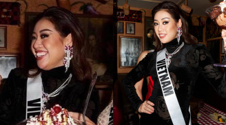 Khánh Vân vô tình để lộ khuyết điểm nọng cằm khi đi cùng các mỹ nhân Miss Universe