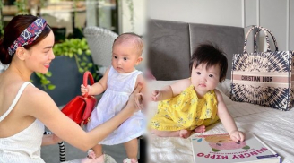 Ái nữ sao Việt mới vài tháng tuổi đã có túi hiệu: Con gái Cường Đô La có túi khắc tên riêng