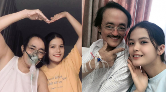 Dù phải đeo máy thở vì sức khỏe yếu, NS Giang Còi vẫn nở nụ cười yêu đời bên cạnh con gái