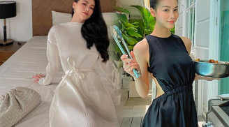 Hoa hậu Phương Khánh ở nhà thôi cũng ăn diện lồng lộn, mặc váy cutout đi nướng thịt