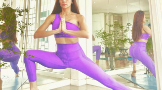 Khoe body nuột nà khi tập yoga, Hà Hồ bất ngờ lộ vóc dáng thật qua gương