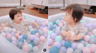 Con gái Đông Nhi vừa 'luyện thanh' vừa 'quẩy' hết mình trong bể bóng tại gia