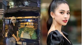 Hoa hậu Tiểu Vy đi xe máy phát 3 tấn gạo cho người nghèo ở Sài Gòn