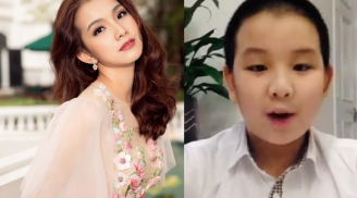 Hoa hậu Thùy Lâm khoe con trai cao lớn phổng phao, nói tiếng Anh như gió