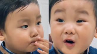 Loạt biểu cảm 'cưng muốn xỉu' của con trai Hòa Minzy khi đói đốn tim dân mạng
