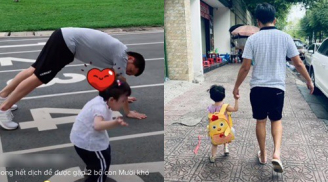 Con gái cưng nhà Trường Giang hiếm hoi lộ góc mặt đáng yêu, đặc biệt thừa hưởng dáng đứng y hệt bố