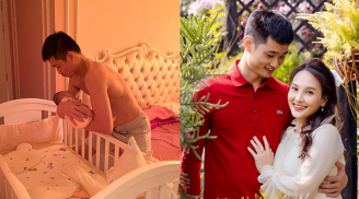 Bảo Thanh chia sẻ ảnh chồng 'hồi hộp' khi bế con ngủ, biểu cảm của 'ông bố bỉm sữa' gây cười