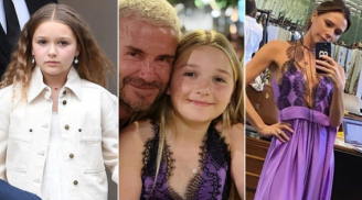 Con gái Beckham mới 10 tuổi đã diện váy gợi cảm già dặn, trang điểm đậm