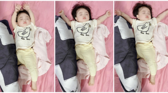 Con gái nhà Đông Nhi tập thể dục ngay cả khi đang ngủ đáng yêu hết nấc
