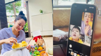 Nhật Kim Anh vỡ òa khi con trai hát tặng sinh nhật, hành động lo lắng cho mẹ khiến fan xúc động