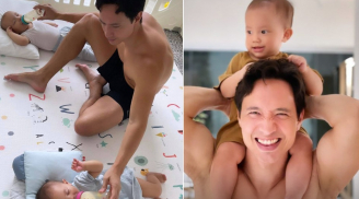 'Nam thần điện ảnh' Kim Lý ở nhà hóa thành ông bố bỉm sữa 1 mình chăm 2 con