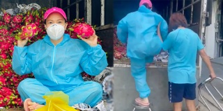 Khoảnh khắc Việt Hương vật vã leo lên xe chở hàng vì chân ngắn, ông xã hớt hải ra dìu gây sốt