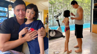Thừa hưởng gen 'siêu mẫu' từ bố, con gái Bình Minh sở hữu đôi chân dài miên man ở tuổi lên 9