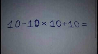 10 - 10 * 10 + 10, bài toán tưởng dễ nhưng nhiều người vẫn làm sai: Kết quả chính xác là bao nhiêu?