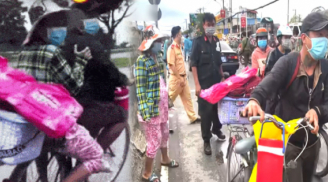 Chồng đạp xe đưa vợ bầu 8 tháng vượt 250km từ TP HCM về quê, túi còn đúng 100k và cái kết ấm lòng