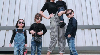 Minh Hà và 4 con nhỏ lên đồ sành điệu như đi diễn thời trang