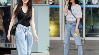 Học hỏi sao Hàn cách mix quần jeans hợp với dáng người lại sành điệu